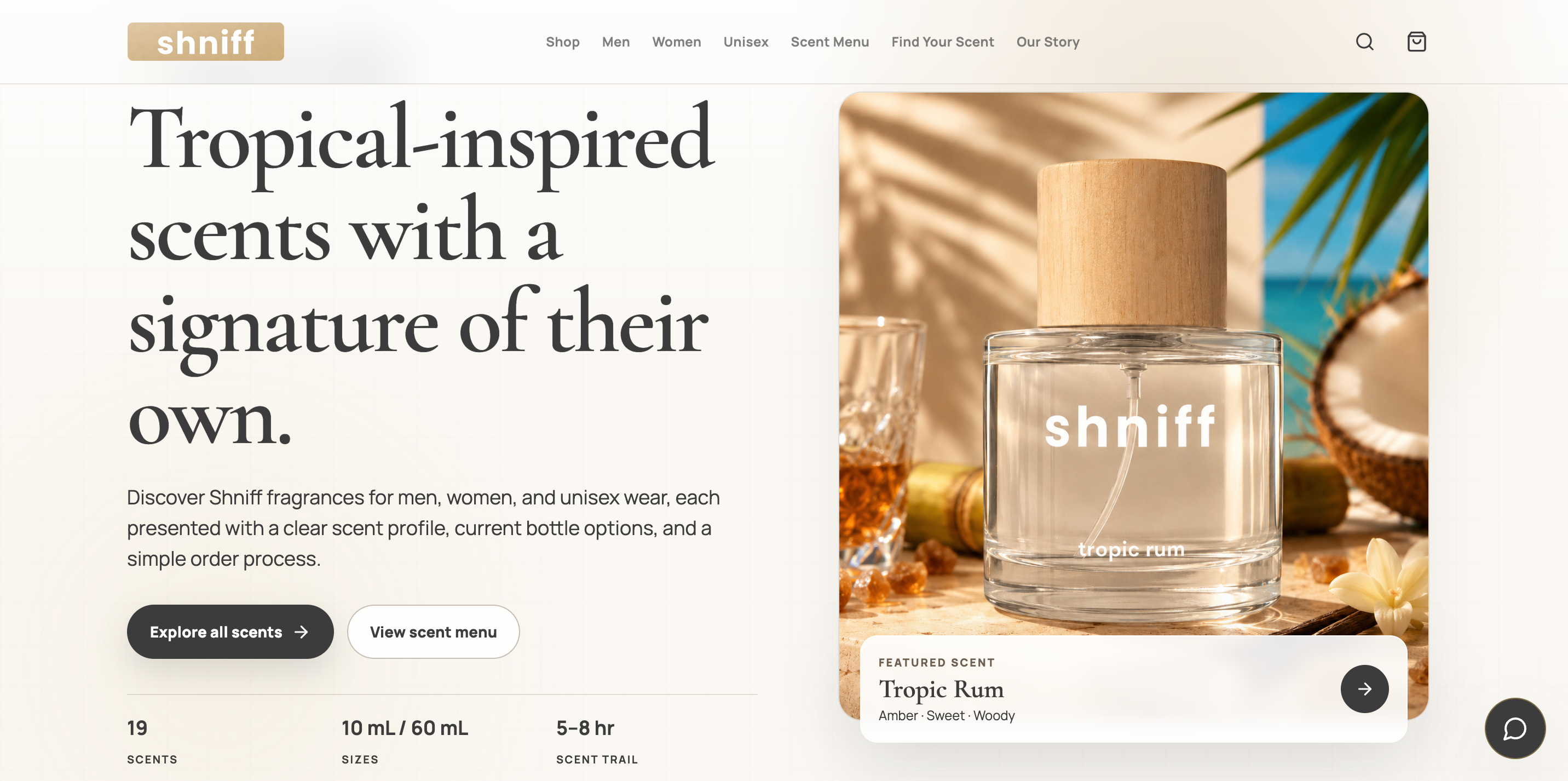 Screenshot of Shniff E-Commerce Website